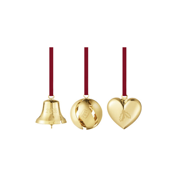 2026 Julornament set 3 st, guld, Georg Jensen