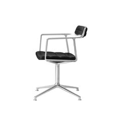 VIPP452 Swivel Chair with Gliders, black/polished aluminium, Vipp