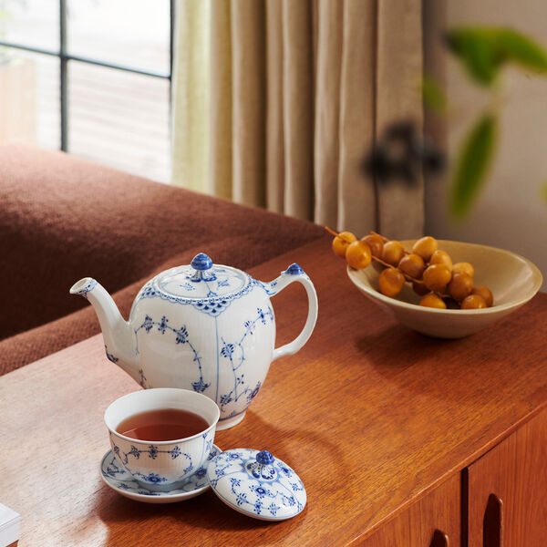 Blue Fluted Half Lace tekanna, Royal Copenhagen