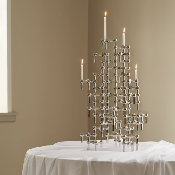 STOFF Nagel ljusstake 3 st, chrome, STOFF Nagel