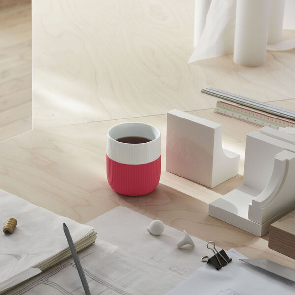 Fluted Contrast mugg 35 cl, hibiscus, Royal Copenhagen