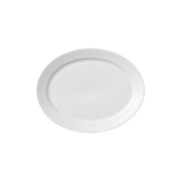 White Fluted oval tallrik 35 cm White Fluted oval tallrik 35 cm, Royal Copenhagen