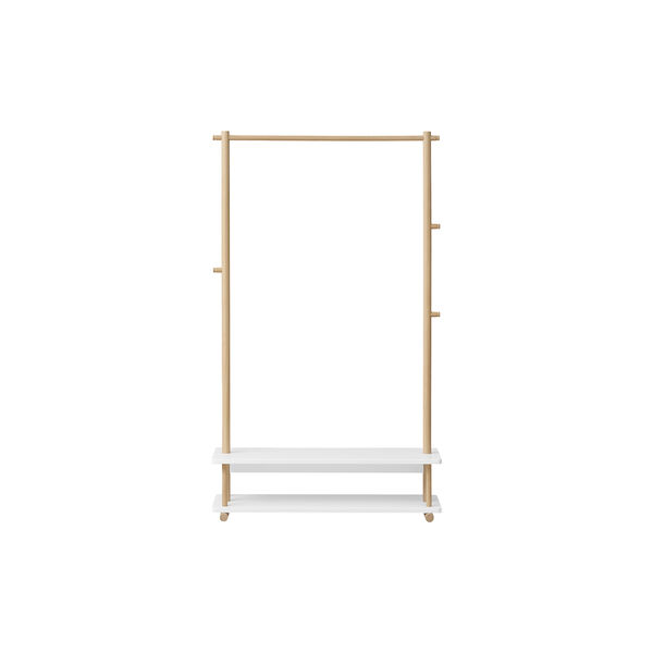 Camp Clothes Rail, white/oak Camp Clothes Rail, white/oak, Oliver Furniture