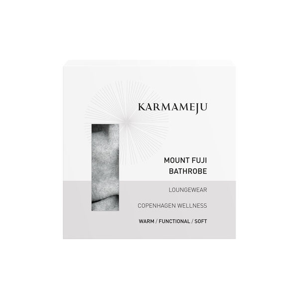 Mount Fuji Fleece Bathrobe, light grey, Karmameju