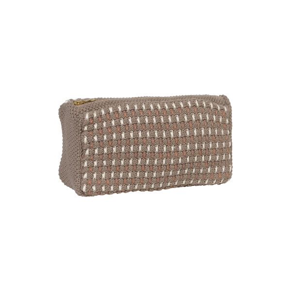 Stickad Clutch Multi, brown-beige_sugar, By LOHN