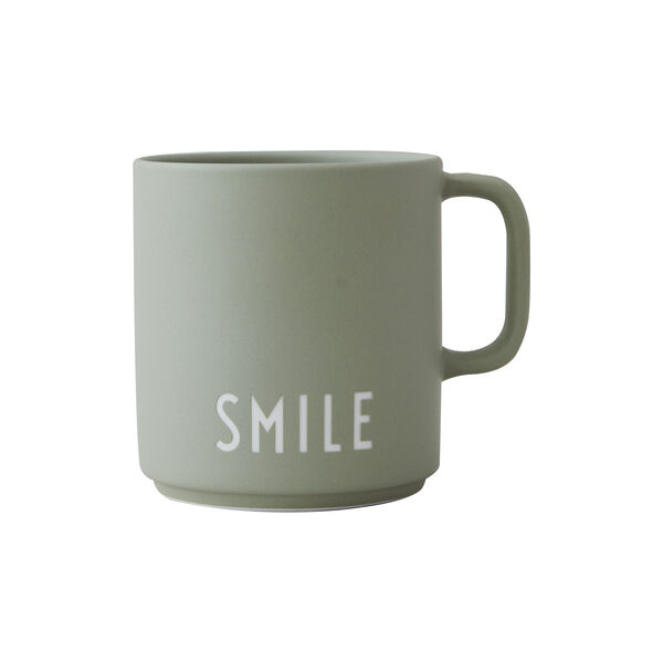 SMILE Favoritkopp med handtag, green, Design Letters