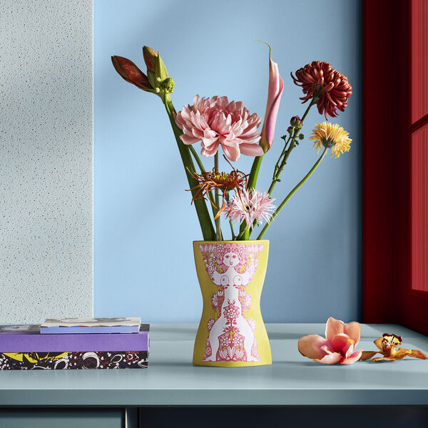Nina Vas, gul/rosa, Bj&oslash;rn Wiinblad