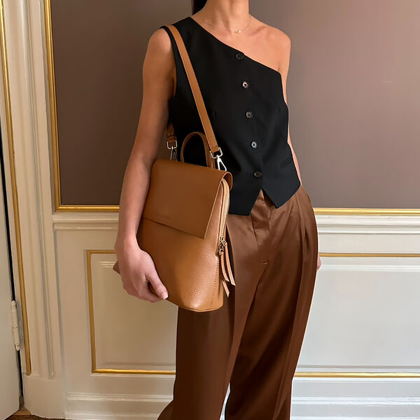 Frances Midi Backpack, cognac, Naledi Copenhagen