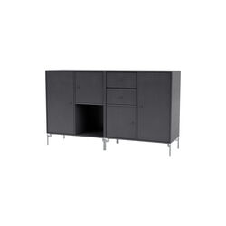 COUPLE Sideboard with Chrome Legs, 36 coal, Montana Furniture