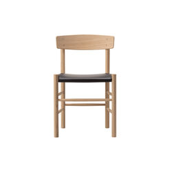 J39 Mogensen Chair with Seat Upholstery, soap treated oak/Omni 377 dark brown, Fredericia Furniture