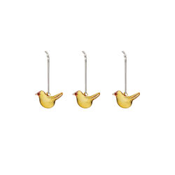 Mini Glass Birds set of 3, yellow, Iittala