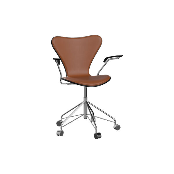 Serie 7™ 3217 Front Upholstered Office Chair, Essential walnut, Fritz Hansen