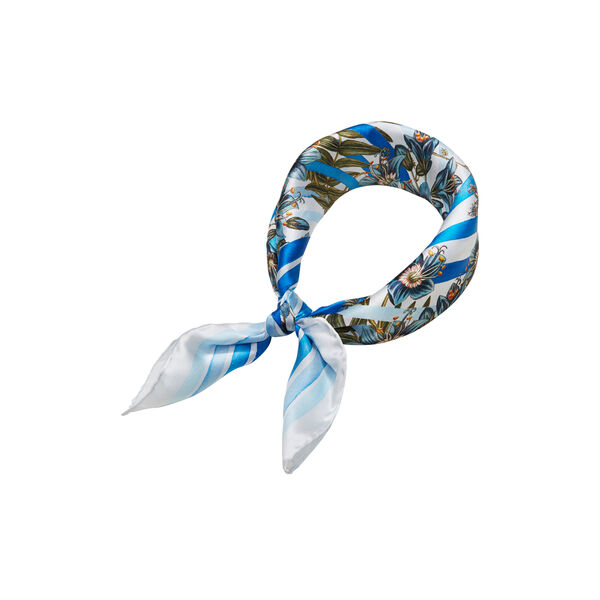 Royal Blue Striped sidenscarf, Flora Danica Denmark