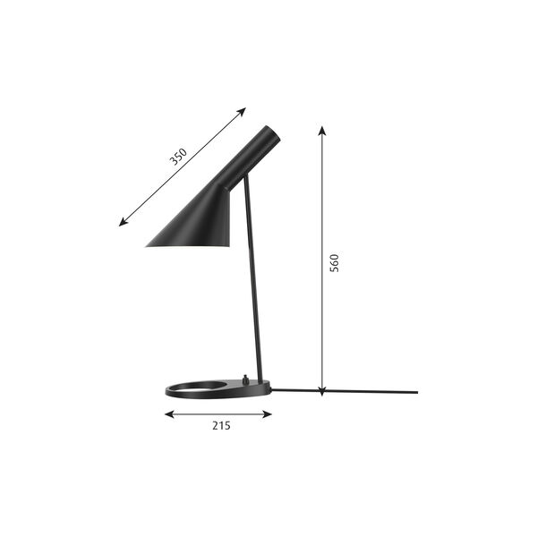 AJ bordslampa, black, Louis Poulsen