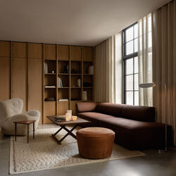 The Tired Man Lounge Chair & Ottoman| Dark Stained Oak/Moonlight | Stol, Audo Copenhagen