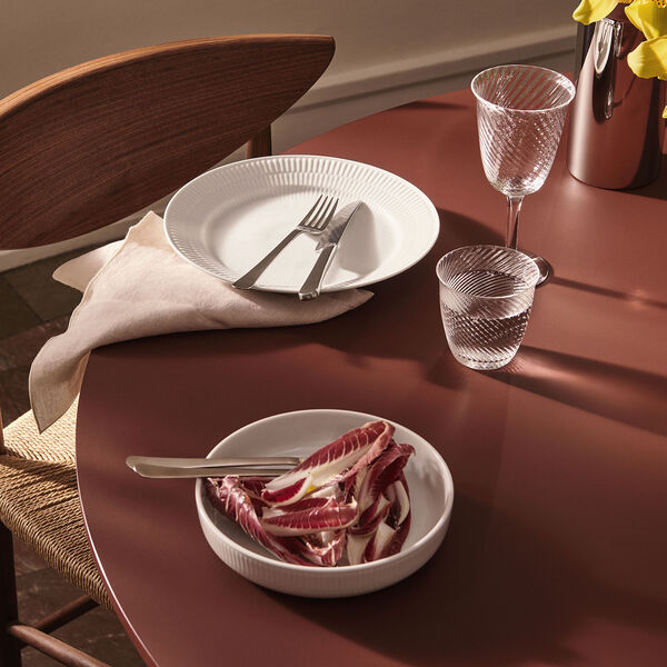 White Fluted Plate Ø 25 cm, Royal Copenhagen