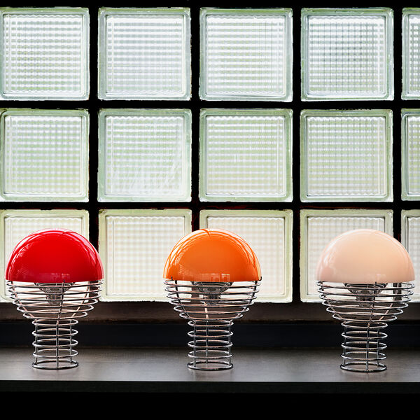 Wire Portabel bordslampa, orange, Verpan