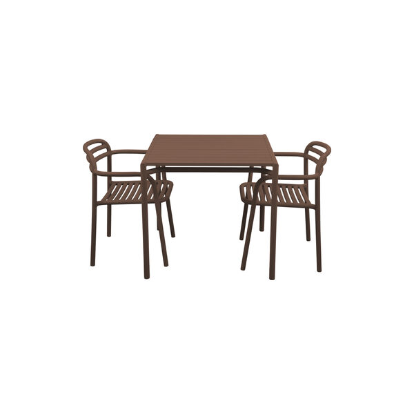 Bliss Dining Table incl. 2 Bliss Armchairs, desert red, Cane-line