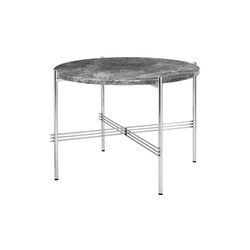 TS Coffee Table &Oslash;55, grey emperador marble/steel, GUBI