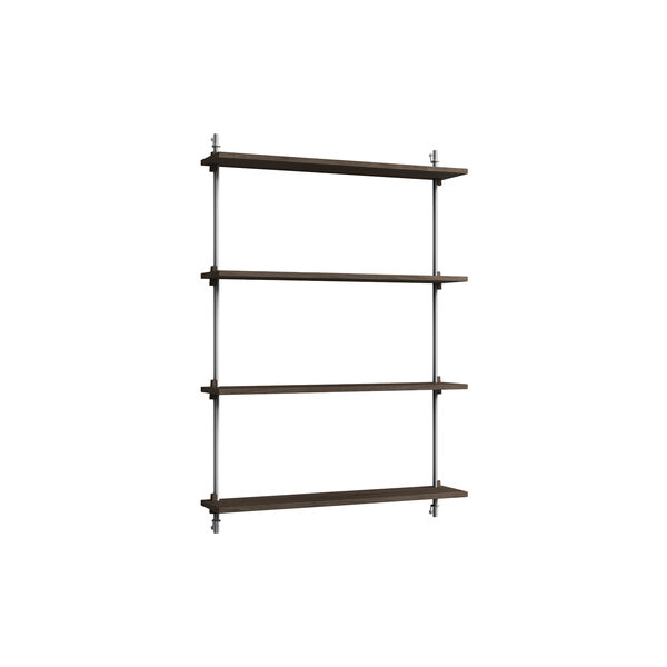 Wall Shelving Medium, smoked oak/stainless steel, MOEBE