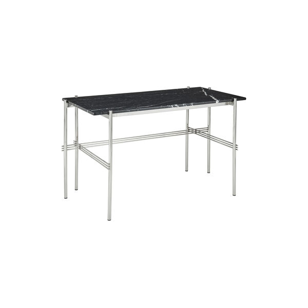 TS Desk, black marquina marble/steel, GUBI