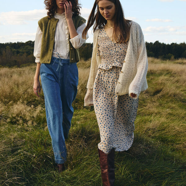 IRSILVI Waistcoat, green moss melange, Atelier R&ecirc;ve