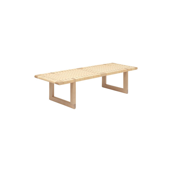 BM0488L Table Bench, oiled oak/rattan, Carl Hansen & S&oslash;n