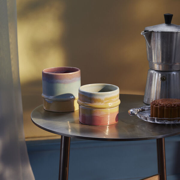 Poppery mugg, pink/mint/gul, K&auml;hler