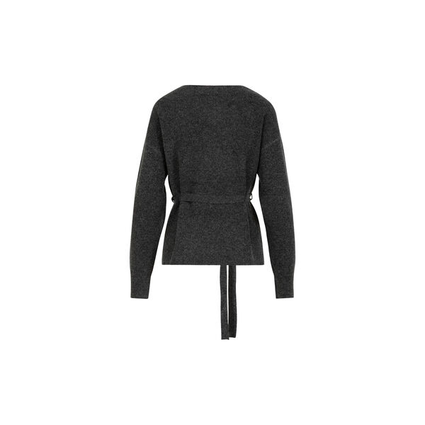 CC Heart EMMA wrap knit cardigan, dark grey melange, Coster Copenhagen