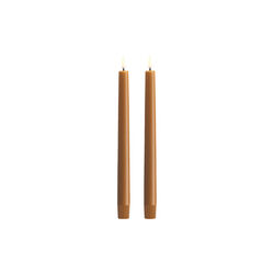 LED Smooth taper candle 2 pcs | H 25 | Wild honey, Uyuni Lighting