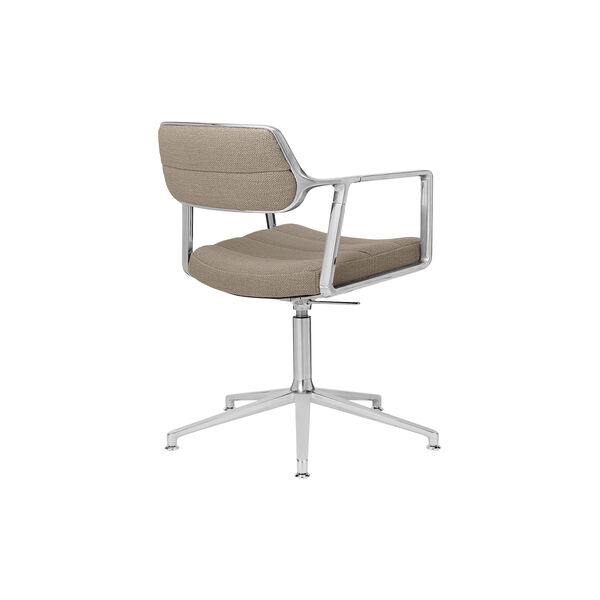 VIPP453 Swivel+ Chair with Gliders, dark sand/polished aluminium, Vipp
