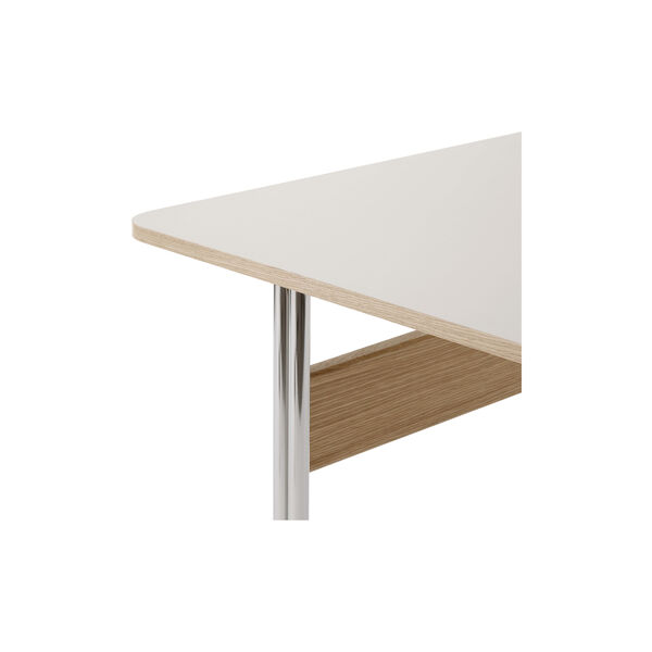 Pavilion Desk AV16, mushroom/oak/chrome, &Tradition