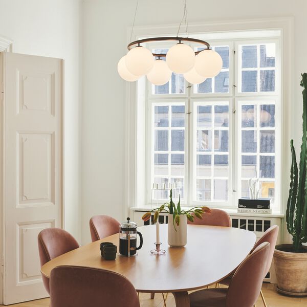 Miira 6 Circular Pendant, dark bronze/opal, Nuura