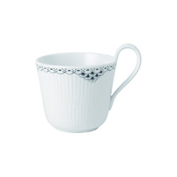 Black Fluted Lace high handle cup 33 cl, Royal Copenhagen