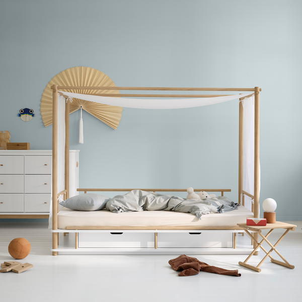 Camp Canopy Bed, white/oak, Oliver Furniture