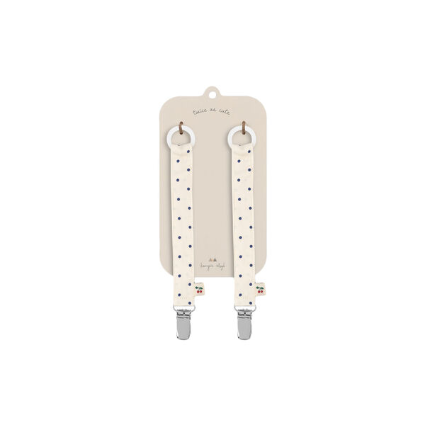 2 Pack Pacifier Strap, estate dot, Konges Sl&oslash;jd