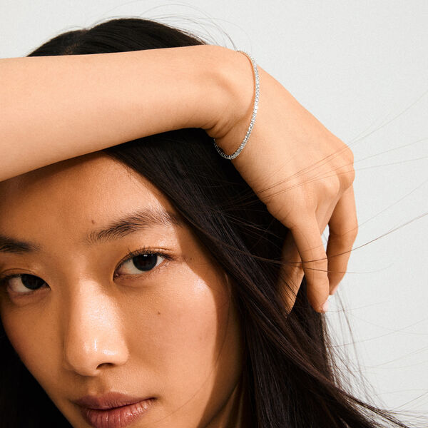 ARASH kristallarmband, silverpläterat, Pilgrim