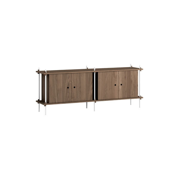 Shelving Sideboard, smoked oak/white, MOEBE