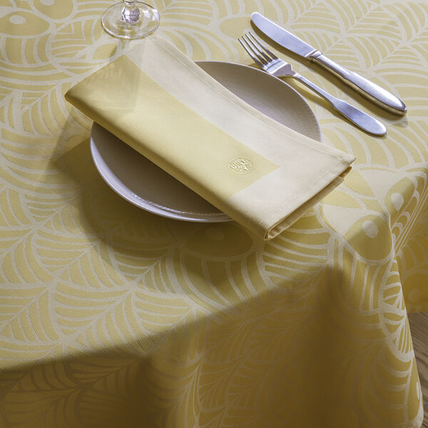 P&aring;skdamast bordsduk, yellow, Georg Jensen Damask