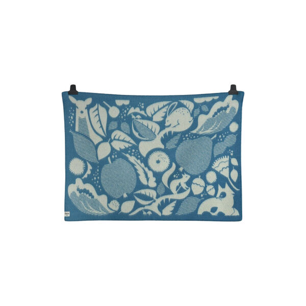 SKOGBUNN Half Size Throw, blue/natural, Røros Tweed