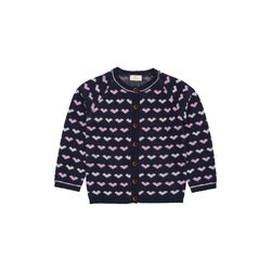 Merino Heart Cardigan, navy/bubblegum comb., Copenhagen Colors Organics