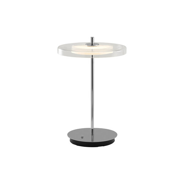 Asteria Glass Move Portable Lamp, polished steel, UMAGE