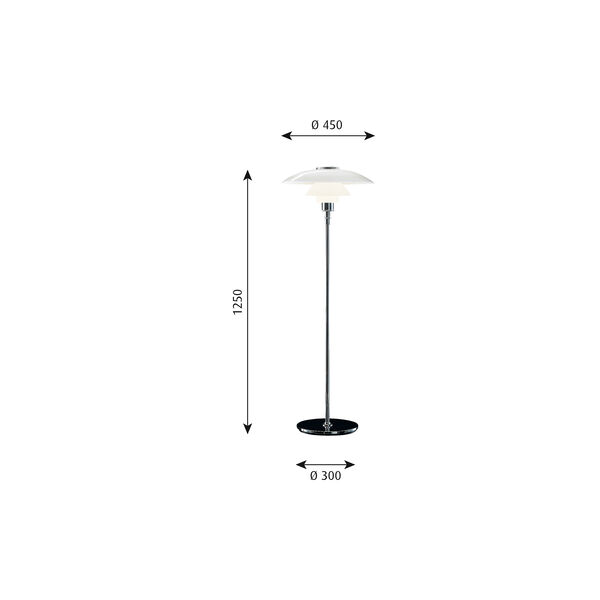 PH 4½-3½ glas golvlampa PH 4½-3½ glas golvlampa, Louis Poulsen