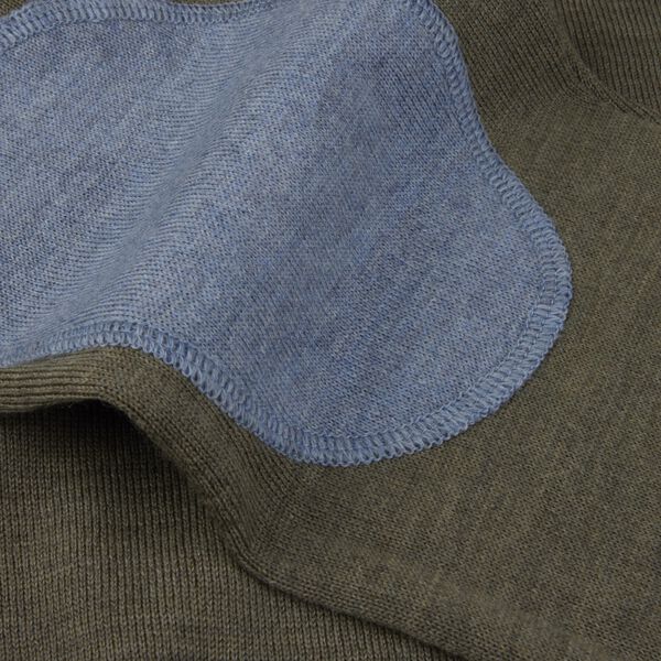 Sweater Knitted Crew Neck With Patch Merino Wool, green Sweater Knitted Crew Neck With Patch Merino Wool, green, Stenströms