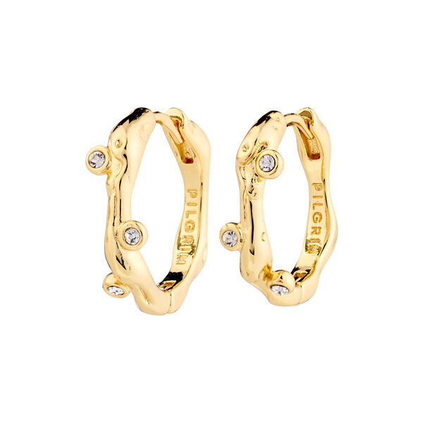HERMIONE Crystal Hoops, guldpl&auml;terat, Pilgrim