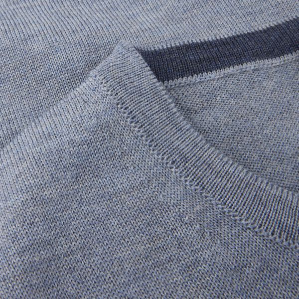 Sweater Knitted Crew Neck With Patch Merino Wool, light blue Sweater Knitted Crew Neck With Patch Merino Wool, light blue, Stenströms