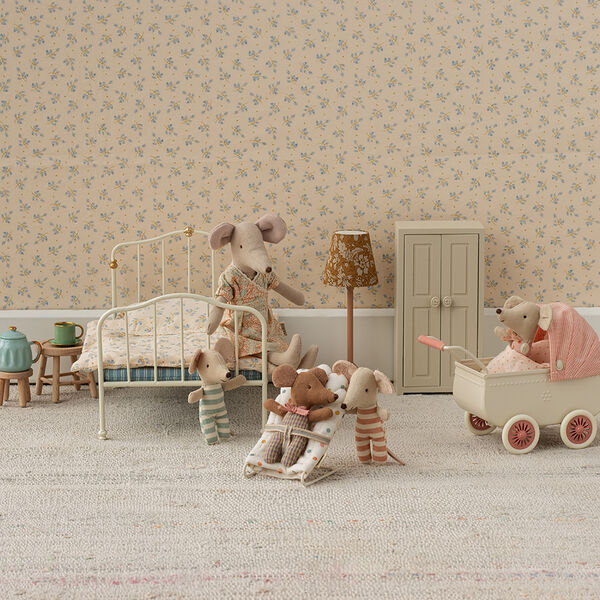 Barnvagn till mus, coral, Maileg