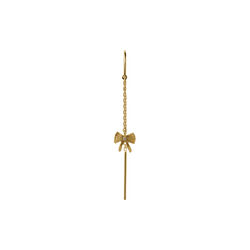 Petit Bow Double Chain Earring Single, gold, Stine A Jewelry