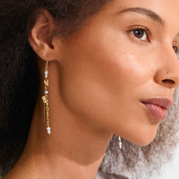 SLOAN chain earrings, gold plated, Pilgrim