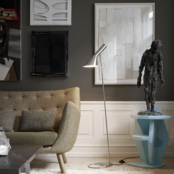 AJ golvlampa, stainless steel, Louis Poulsen